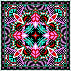 Traditional ornamental floral paisley bandanna N85