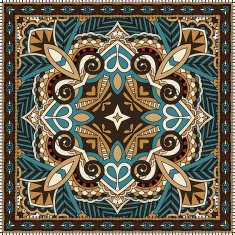 Traditional ornamental floral paisley bandanna N86