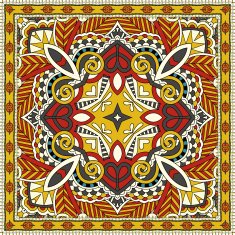 Traditional ornamental floral paisley bandanna N87