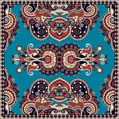 Traditional ornamental floral paisley bandanna N90