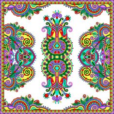 Traditional ornamental floral paisley bandanna N92