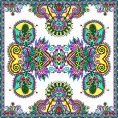 Traditional ornamental floral paisley bandanna N97