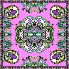 Traditional ornamental floral paisley bandanna N105
