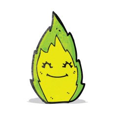 cartoon green flame N5