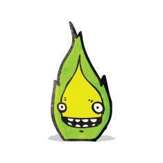 cartoon green flame N6