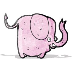 cartoon pink elephant N8