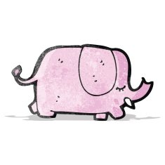 cartoon pink elephant N10