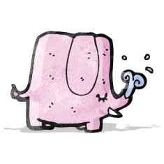 cartoon pink elephant N11