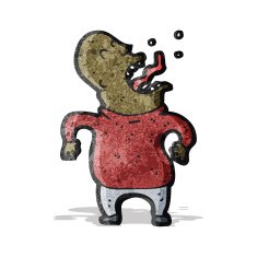 cartoon screaming bald man