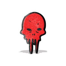 gross melting skull cartoon N2