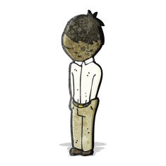 cartoon shy boy