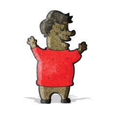 cartoon happy fat man