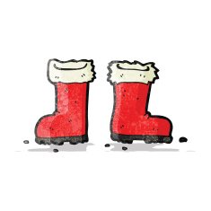 cartoon santa claus boots
