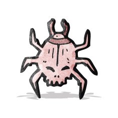 spooky skull beetle cartoon