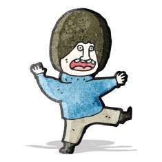 cartoon kicking man