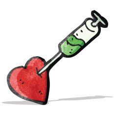cartoon injection in heart