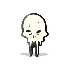 gross melting skull cartoon N4
