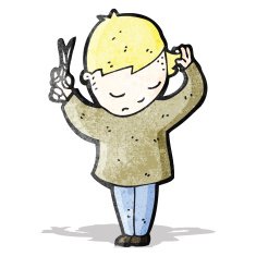 cartoon man cutting hair
