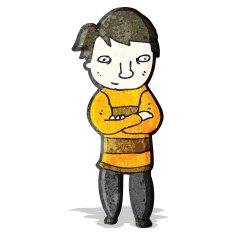 cartoon man with folded arms