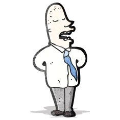 cartoon bald office guy