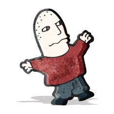 cartoon short bald man