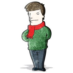 cartoon nervous man N9