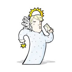 cartoon angel with letter