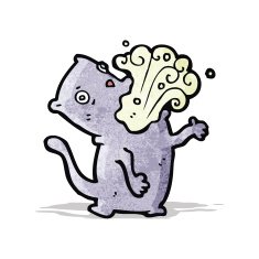cartoon belching cat