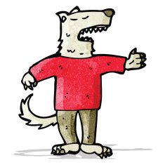 cartoon wolf in human clothing N2