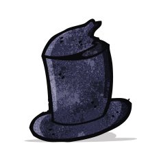 cartoon old top hat N6