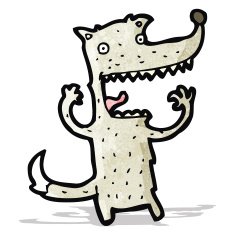 excited wolf