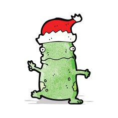 cartoon christmas party frog N2