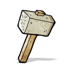 cartoon stone mallet