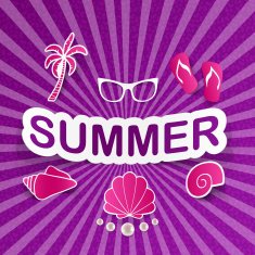 Word summer with beach