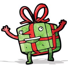 cartoon christmas present N18