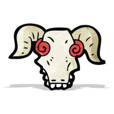 spooky ram skull cartoon N2