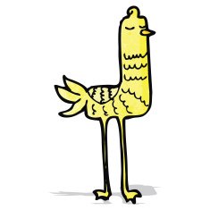 cartoon funny long legged bird N3