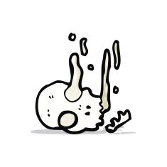 cartoon smoking skull