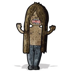 cartoon long haired man