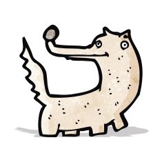 cartoon friendly wolf