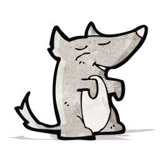 cartoon little wolf N11
