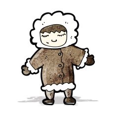 cartoon man in winter fur coat