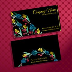 Elegant business card with bouquet of flowers