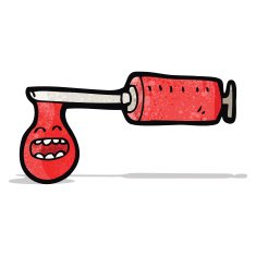 cartoon needle of blood
