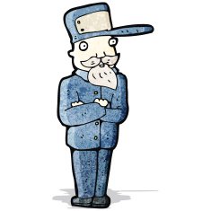 cartoon ticket collector