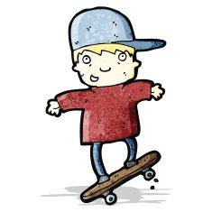 Cartoon Boy On Skateboard N5