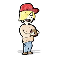 Cartoon boy eating burger N2