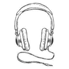 Vector Single Sketch Circumaural Headphones with Wire