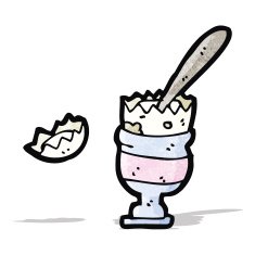 cartoon boiled egg in cup