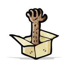 arm in box cartoon